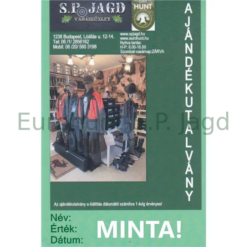 S.P. Jagd Vásárlási utalvány